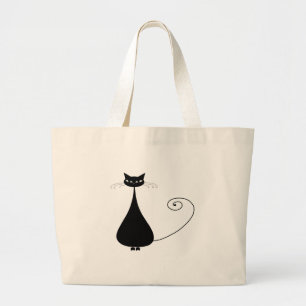Bolsa Tote Grande Gatinho irrisório preto 4