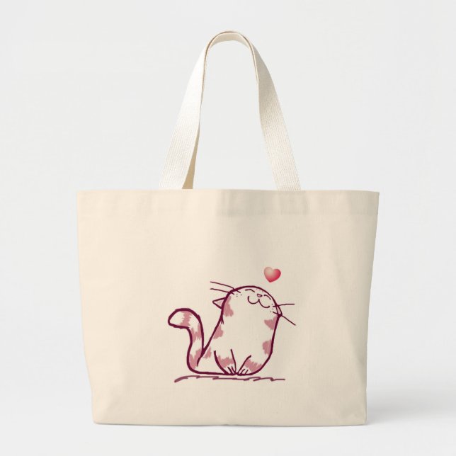 Bolsa Tote Grande Gatinho Love (Frente)