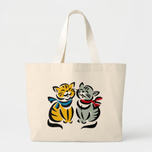 Bolsa Tote Grande Gatinhos felizes