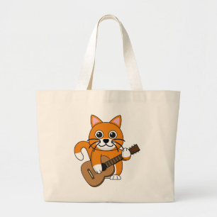 Bolsa Tote Grande Gato Branco De Cor Laranja Cura A Tocar Cartografi