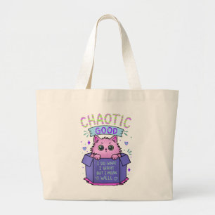 Bolsa Tote Grande Gato Caótico Bom Faço o que Quero