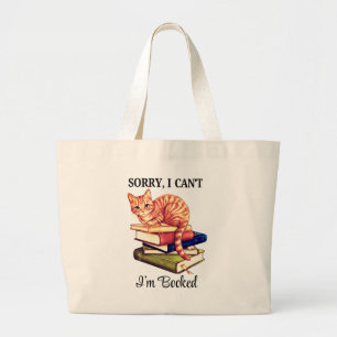 Bolsa Tote Grande Gato Cozy de Leitura - Estou Reservado