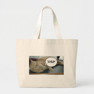 Bolsa Tote Grande Gato de Esperança e Mudança de Tabby Laranja