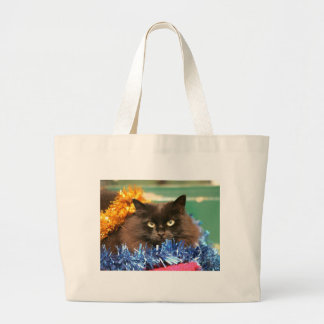Bolsa Tote Grande Gato de Natal