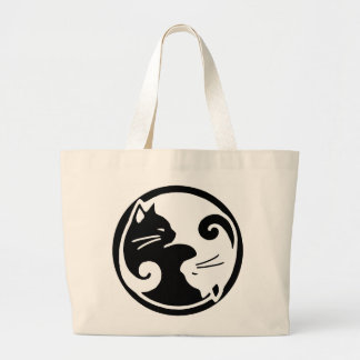 Bolsa Tote Grande Gato de Yin Yang/Tao da sacola do Meow