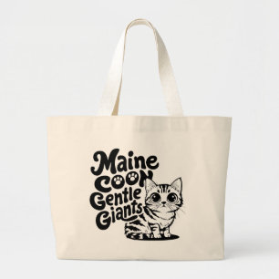 Bolsa Tote Grande Gato dos Gigantes Gentilosos do Maine Coon