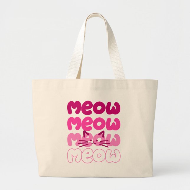 Bolsa Tote Grande Gato fofo mia (Frente)