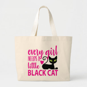 Bolsa Tote Grande Gato Louco Gatinho Sobre o Halloween Negra Tot
