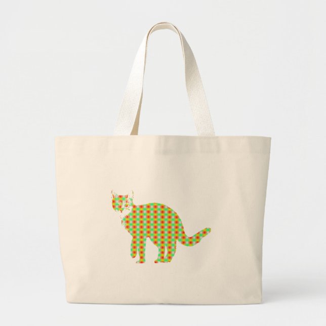 Bolsa Tote Grande Gato Padrão (Frente)