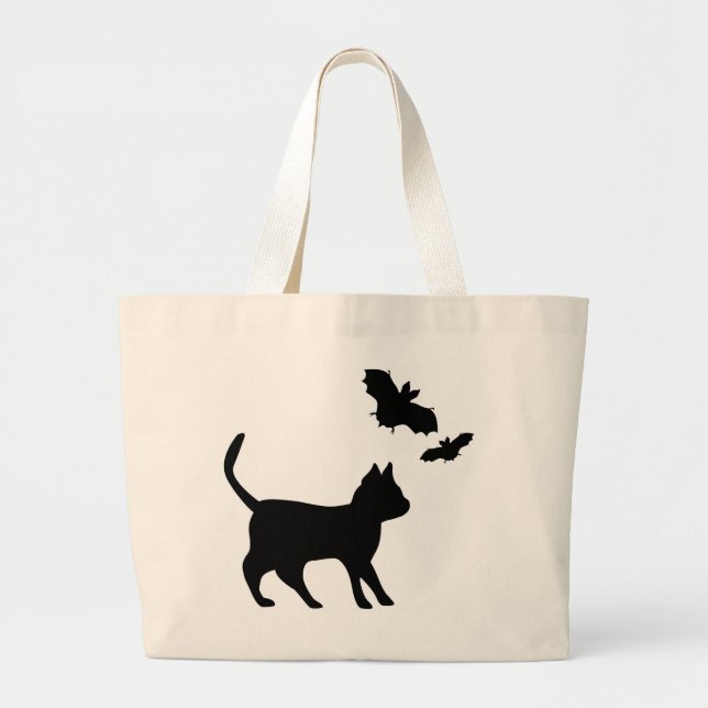 Bolsa Tote Grande Gato Preto com Bat (Frente)