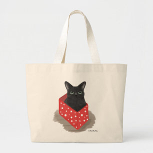 Bolsa Tote Grande Gato traseiro em uma caixa vermelha