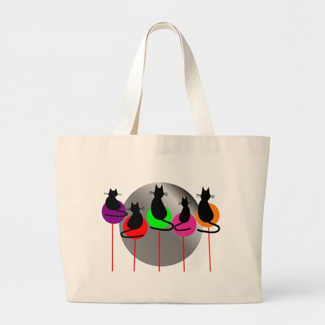 Bolsa Tote Grande gatos 5 do pirulito (Frente)