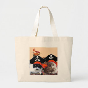 Bolsa Tote Grande GATOS do PIRATA, conversa como um dia do pirata