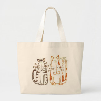 Bolsa Tote Grande gatos dos desenhos animados