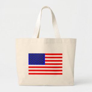 Bolsa Tote Grande Gatos pretos e bandeira das listras