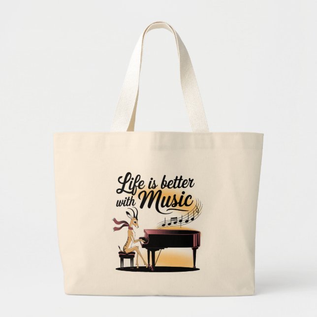 Bolsa Tote Grande gazelle piano (Frente)