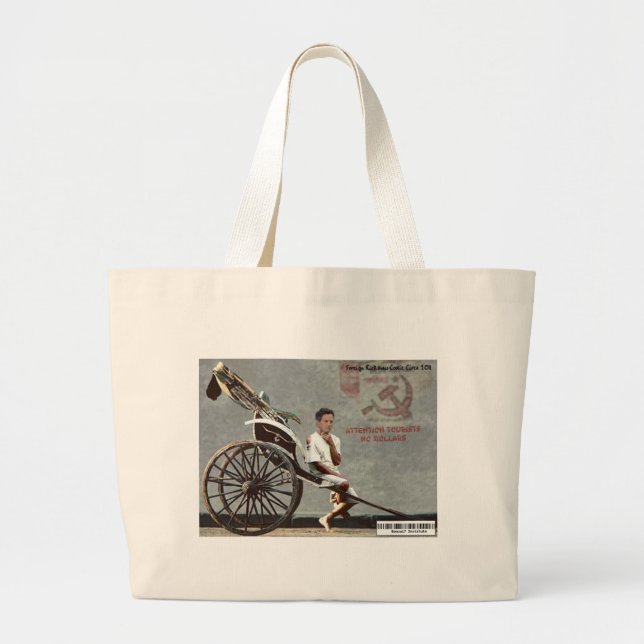 Bolsa Tote Grande Geithner que conduz um rickshaw (Frente)
