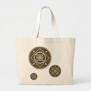 Bolsa Tote Grande Gemini Mandala Tote Bag
