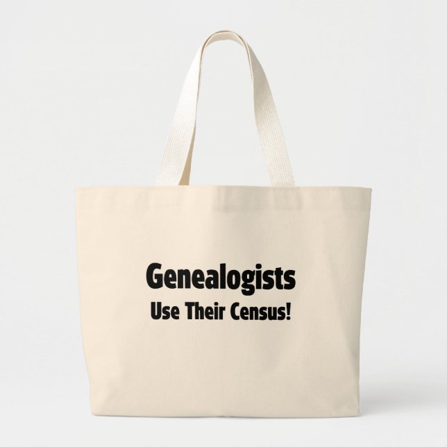 Bolsa Tote Grande Genealogistas Usam Seu Censo (Frente)