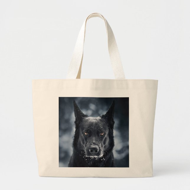 Bolsa Tote Grande German shepherd Preto (Frente)