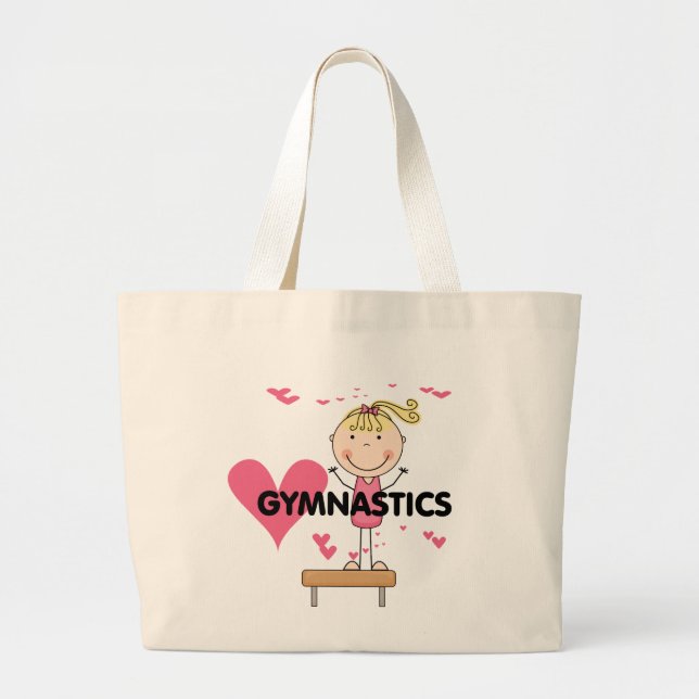 Bolsa Tote Grande GINÁSTICA - camiseta e presentes da ginástica do (Frente)
