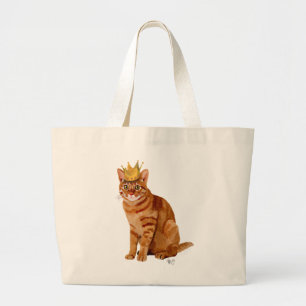Bolsa Tote Grande Ginger Cat com Cheio Coroa