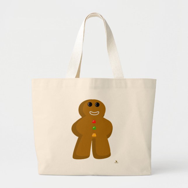 Bolsa Tote Grande Gingerbread Meeple Game Fun Christmas Art (Frente)