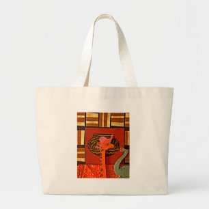 Bolsa Tote Grande Girafa com Muffin: Um Design africano bonito
