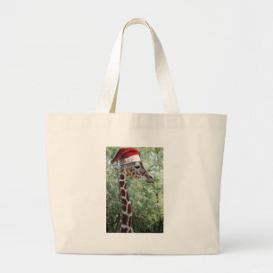 Bolsa Tote Grande Girafa de Natal