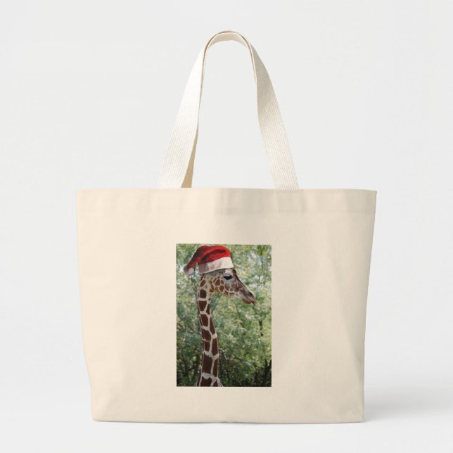 Bolsa Tote Grande Girafa de Natal (Frente)