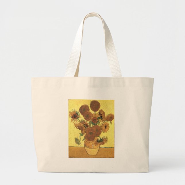 Bolsa Tote Grande Girassóis por Van Gogh (Frente)