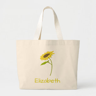 Bolsa Tote Grande Girassol Amarelo Personalize o seu