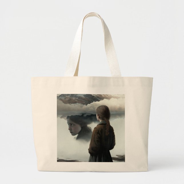 Bolsa Tote Grande Girl with clouds (Frente)