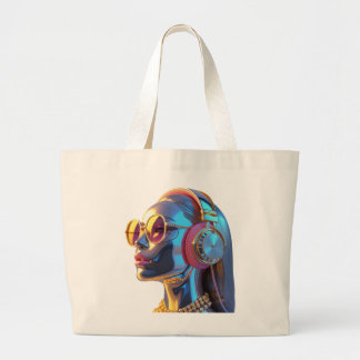 Bolsa Tote Grande Glam Futurístico: Masor Cromo