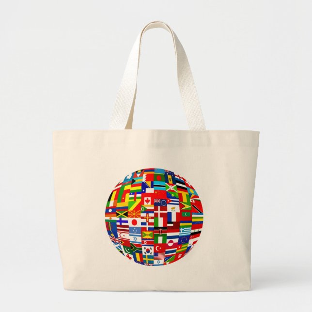 Bolsa Tote Grande Globo da bandeira (Frente)