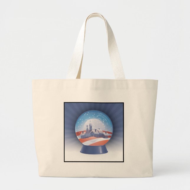 Bolsa Tote Grande globo da neve de obama (Frente)