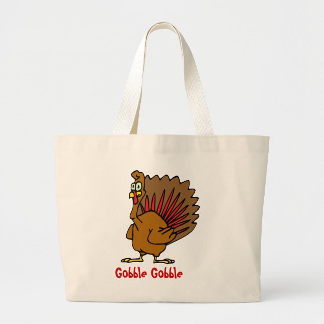 Bolsa Tote Grande Gobble Gobble - Ação de Graças (Frente)