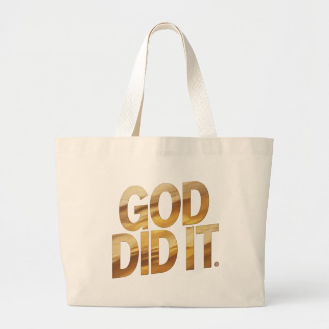 Bolsa Tote Grande God Did It – Faith-Inspired Christian Tote Bag (Frente)