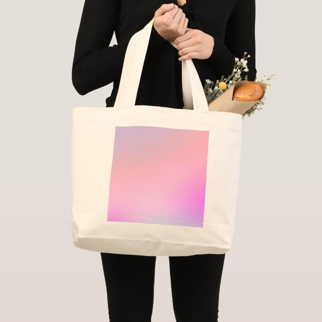 Bolsa Tote Grande Gradiente Pastel de Algodão Doce Sonhador (Frente (produto))