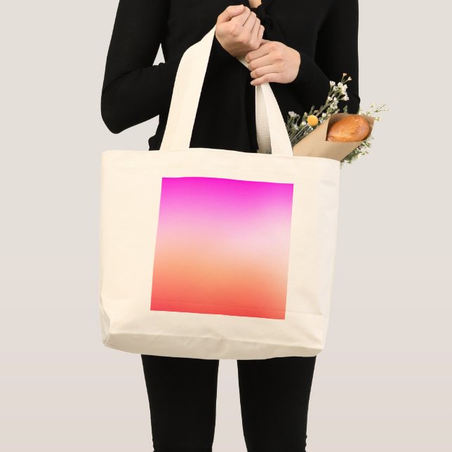 Bolsa Tote Grande Gradiente Radioso de Pôr do Sol Pastel (Frente (produto))