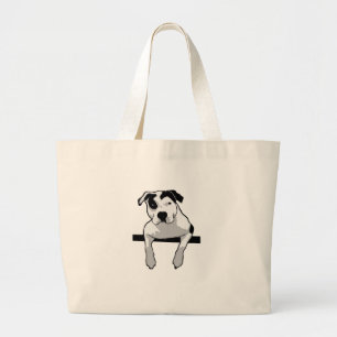 Bolsa Tote Grande Gráfico do T-Osso do pitbull