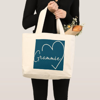 Bolsa Tote Grande Grammie Heart Vovó Natal Feliz Mãe da Mãe