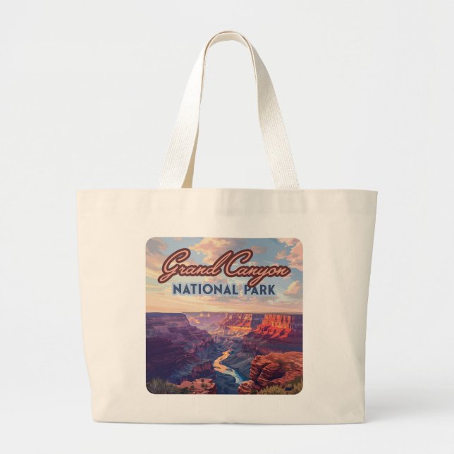 Bolsa Tote Grande Grand Canyon National Park Arizona Retro (Frente)