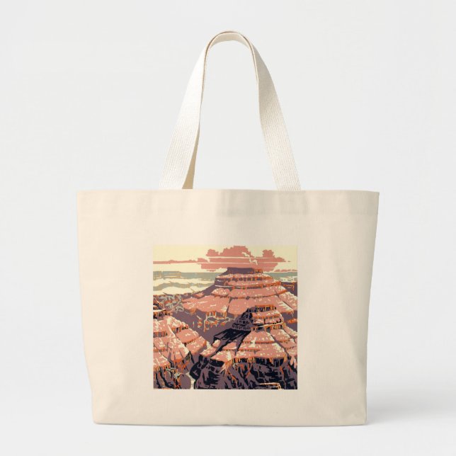 Bolsa Tote Grande Grand Canyon Western Graphic Art American (Frente)