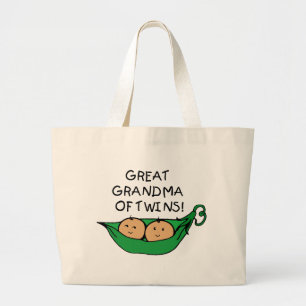 Bolsa Tote Grande Grande avó do vagem dos gêmeos