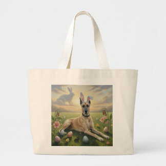 Bolsa Tote Grande Grande Dano com Orelhas de Coelho Páscoa Primavera