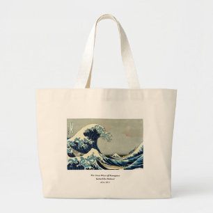 Bolsa Tote Grande Grande onda de Katsushika Hokusai fora de Kanagawa