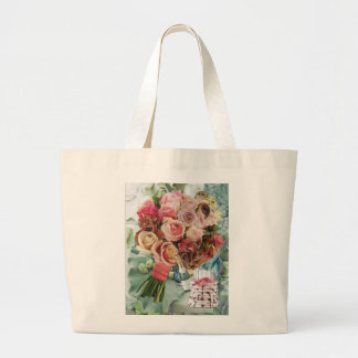 Bolsa Tote Grande Grande Saco de Tote com Rosas e Champanhe