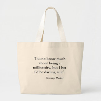 Bolsa Tote Grande Grande sacola com citações de Dorothy Parker