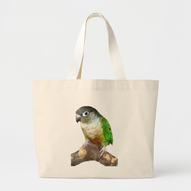 Bolsa Tote Grande Green Cheek Conure (Frente)